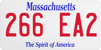 MA license plate 266EA2
