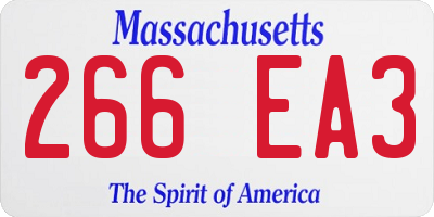 MA license plate 266EA3