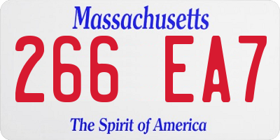 MA license plate 266EA7