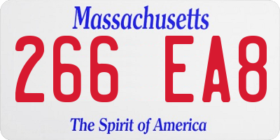 MA license plate 266EA8