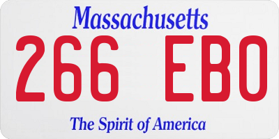 MA license plate 266EB0