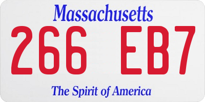 MA license plate 266EB7
