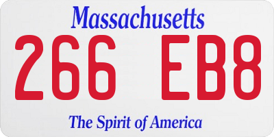 MA license plate 266EB8