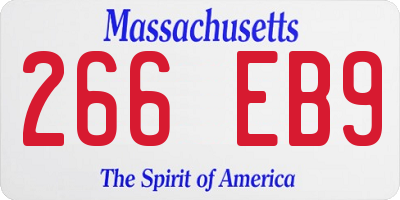 MA license plate 266EB9