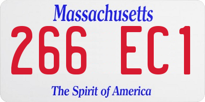 MA license plate 266EC1