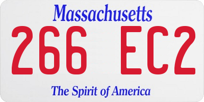MA license plate 266EC2