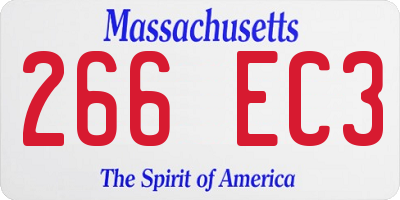 MA license plate 266EC3