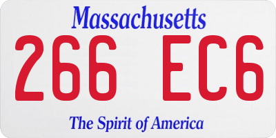 MA license plate 266EC6