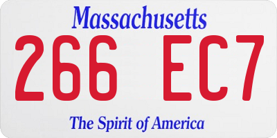 MA license plate 266EC7