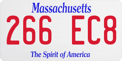MA license plate 266EC8