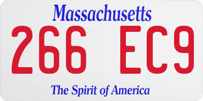 MA license plate 266EC9