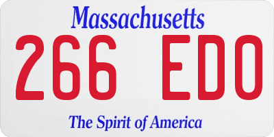 MA license plate 266ED0