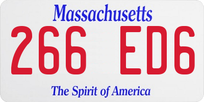 MA license plate 266ED6