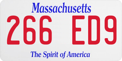 MA license plate 266ED9