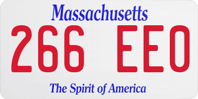 MA license plate 266EE0