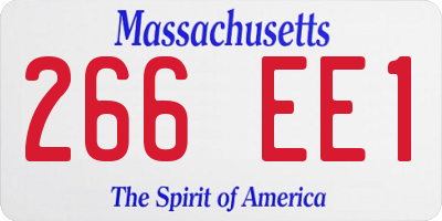 MA license plate 266EE1