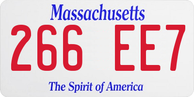 MA license plate 266EE7