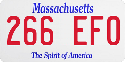 MA license plate 266EF0