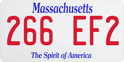 MA license plate 266EF2
