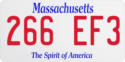 MA license plate 266EF3