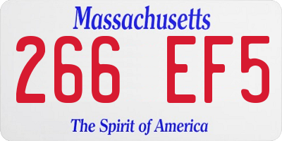 MA license plate 266EF5