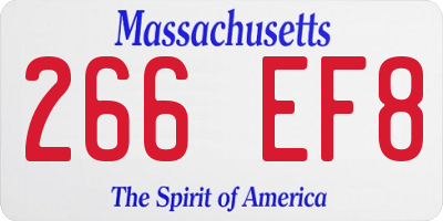 MA license plate 266EF8