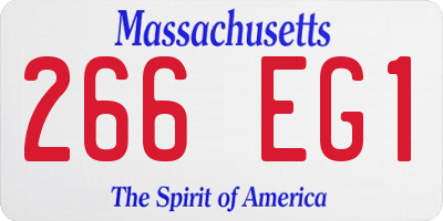 MA license plate 266EG1