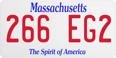 MA license plate 266EG2