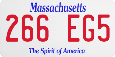 MA license plate 266EG5