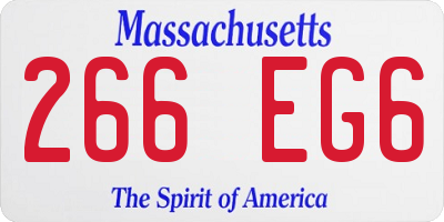 MA license plate 266EG6