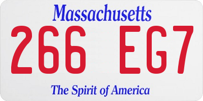 MA license plate 266EG7