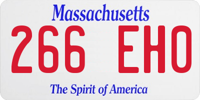 MA license plate 266EH0