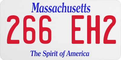 MA license plate 266EH2