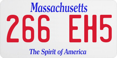 MA license plate 266EH5