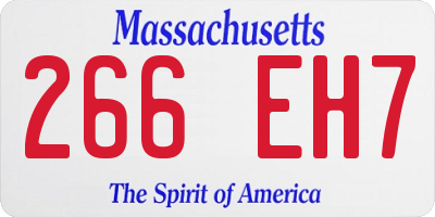 MA license plate 266EH7