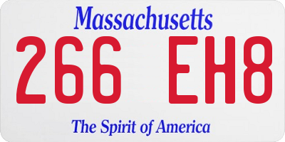 MA license plate 266EH8