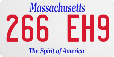 MA license plate 266EH9
