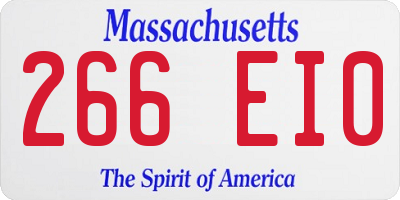 MA license plate 266EI0