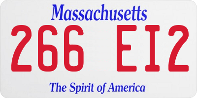 MA license plate 266EI2