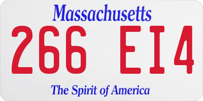 MA license plate 266EI4