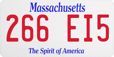 MA license plate 266EI5