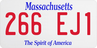 MA license plate 266EJ1
