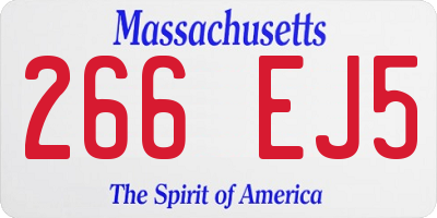 MA license plate 266EJ5