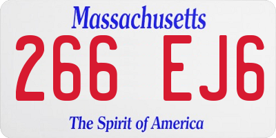 MA license plate 266EJ6