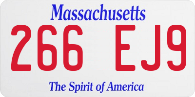 MA license plate 266EJ9