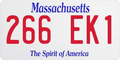 MA license plate 266EK1