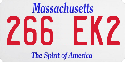 MA license plate 266EK2