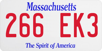 MA license plate 266EK3