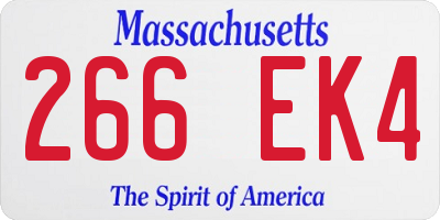 MA license plate 266EK4