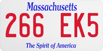 MA license plate 266EK5